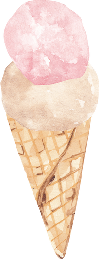 Ice cream clipart, watercolor ice cream printable illustration, summer food 