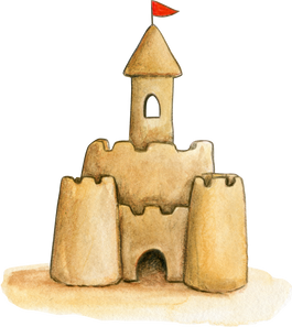 Watercolor Sand Castle